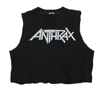 Anthrax 1985 Dan Spitz Worn Spreading the Disease Crop Shirt