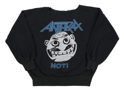 Anthrax 1986 Dan Spitz Worn Spreading the Disease European Tour Sweatshirt