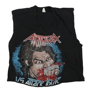 Anthrax 1984 Dan Spitz Worn Fistful of Metal U.S. Attack Tour Shirt