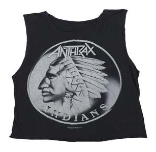 Anthrax 1987 Dan Spitz Owned Indians Modified Concert Shirt