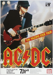 AC/DC 1991 Razors Edge Dortmund Germany Concert Poster