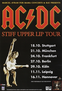 AC/DC 2000 Stiff Upper Lip German Tour Dates Concert Poster