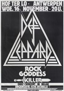 Def Leppard 1983 Pyromania European Tour Antwerp Belgium Concert Poster