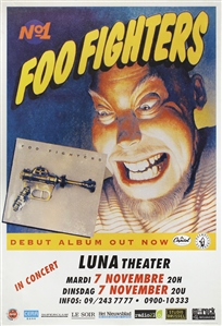 Foo Fighters 1995 Luna Theater Brussels Belgium Concert Poster