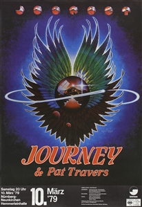 Journey 1979 Neunkirchen Germany Concert Poster w/ Pat Travers