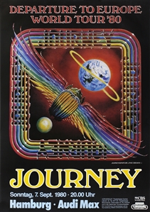 Journey 1980 Departure To Europe Hamburg Germany Concert Poster