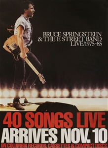 Bruce Springsteen 1985 Live 1975-85 40 Songs Live Advertsing Poster