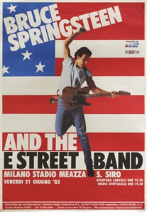 Bruce Springsteen 1985 Born In The USA Milano Italy Concert Poster