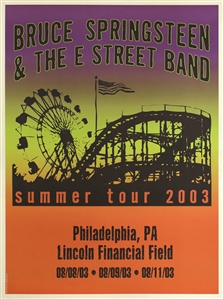 Bruce Springsteen 2003 Summer Tour Philadelphia Concert Poster