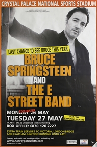 Bruce Springsteen 2003 The Rising Tour London Crystal Palace Subway Poster