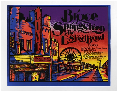 Bruce Springsteen 2008 The Magic Tour Florida Dates Tour Poster