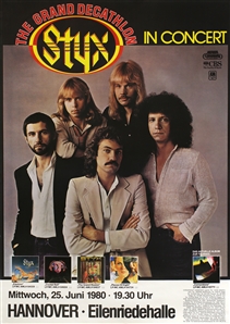 Styx 1980 The Grand Decathlon Hannover Germany Concert Poster