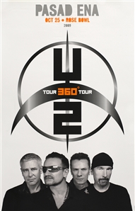 U2 2009 360 Tour Pasadena Concert Poster