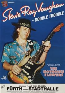 Stevie Ray Vaughan 1988 Furth Germany Concert Poster
