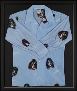 KISS 1978 Rare Kids Size Blue Button Up Image Brand Shirt