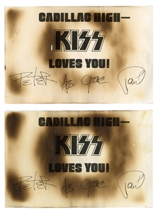 KISS 1975 Lot of 2 Cadillac High School Helicopter Dropped Fliers