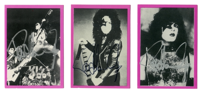 KISS 1992 Lot of 3 Autographed Paul Stanley Trading Cards