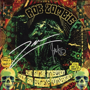 Rob Zombie 2021 Twice Autographed The Lunar Injection Kool Aid Eclipse Conspiracy Album With Blue/Bottle Green Splatter Vinyl