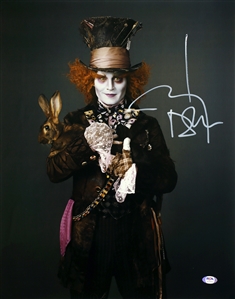 Johnny Depp Autographed Alice In Wonderland Mad Hatter Photo (w/ PSA COA)