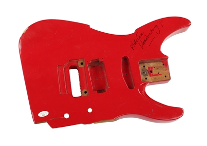Whitesnake 1990 Adrian Vanderberg Stage Used, Smashed & Autographed Peavey Guitar Body w COA