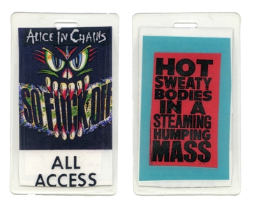 Alice In Chains 1991 All Access Backstage Pass w/COA