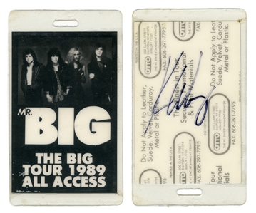 Mr. Big 1989 All Access Backstage Pass Signed By Kip Winger