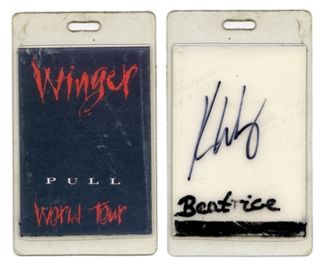 Winger 1993 Pull World Tour Backstage Pass Signed By Kip Winger