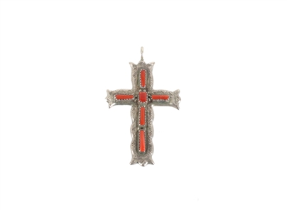 Kip Winger Owned & Used 1988-1989 Red Coral Inlay Zuni Silver Cross