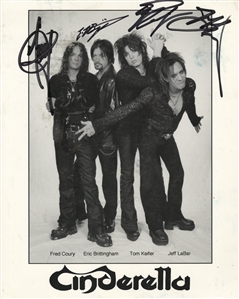 Cinderella 1990-1991 Band Autographed Press Photo