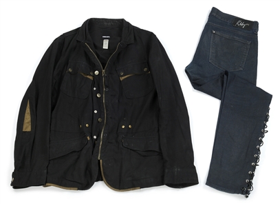 Kip Winger Owned & Worn Black Diesel Jacket & HM Pants Combo