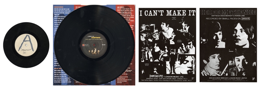 Small Faces 1996 Long Ago & Worlds Apart - A Tribute to the Small Faces LP with Rare White Label Single & Sheet Music