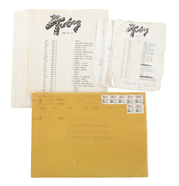 The Tubes 1983 Lot Of Two Summer Tour Itineraries