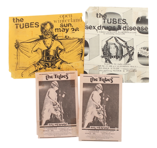 The Tubes 1974 Lot of 4 Original Concert Flyers and Handbills