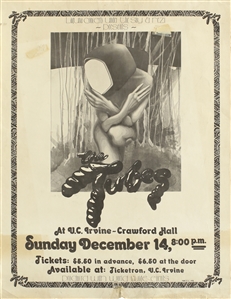 The Tubes 1975 U.C. Irvine Crawford Hall Concert Poster