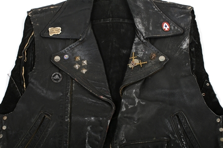 The Tubes 1980s-1990s Fee Waybill Owned & Worn Customized Leather Vest w/ Airbrushed Back