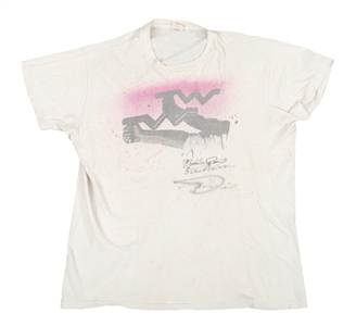 The Tubes 1980s Fee Waybill Stage Worn Fan Made Shirt Signed By Prairie Prince