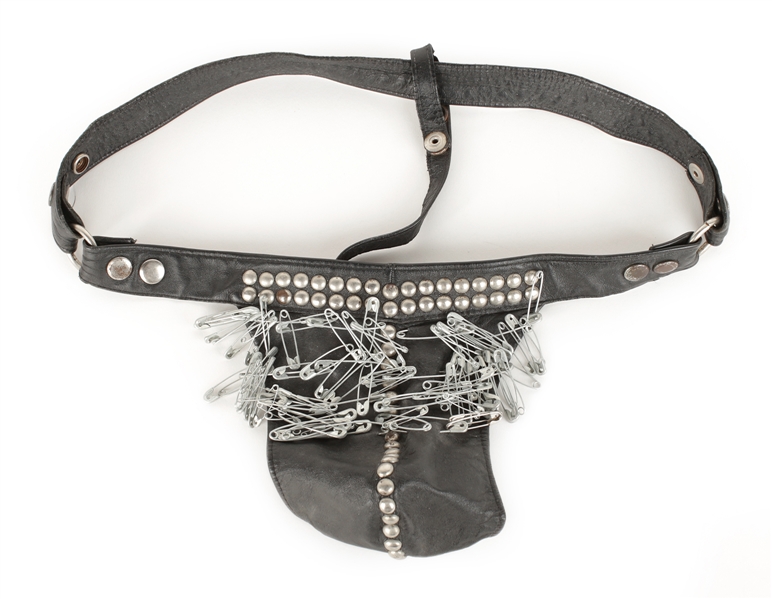 The Tubes 1980s-1990s Fee Waybill Owned & Worn Leather Thong w/ Safety Pins