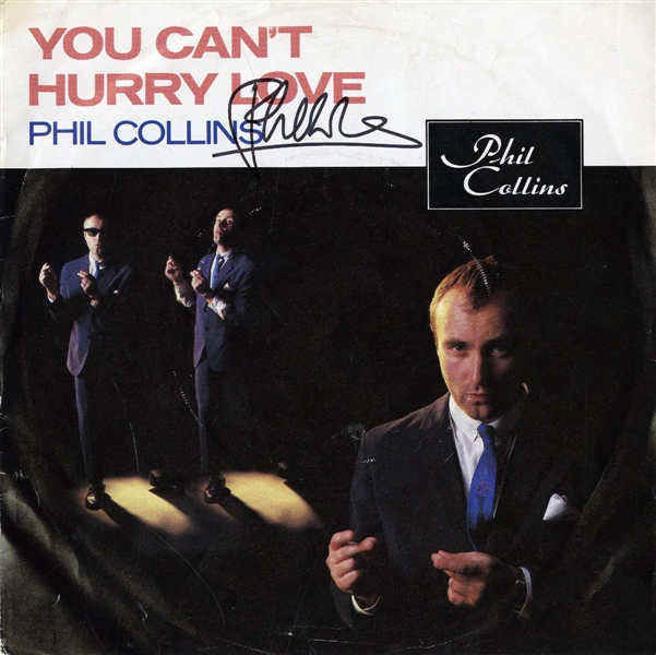 Phil Collins Signed “You Can’t Hurry Love” 45 Record Sleeve w COA