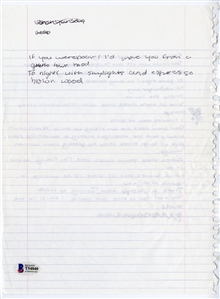 Drake Handwritten Lyrics w COA