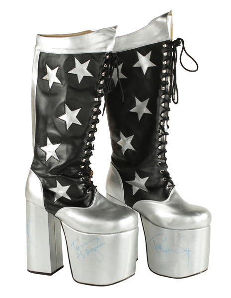 KISS Original Starchild Boots Signed by Gene Simmons, Paul Stanley, Eric Singer & Tommy Thayer w COA