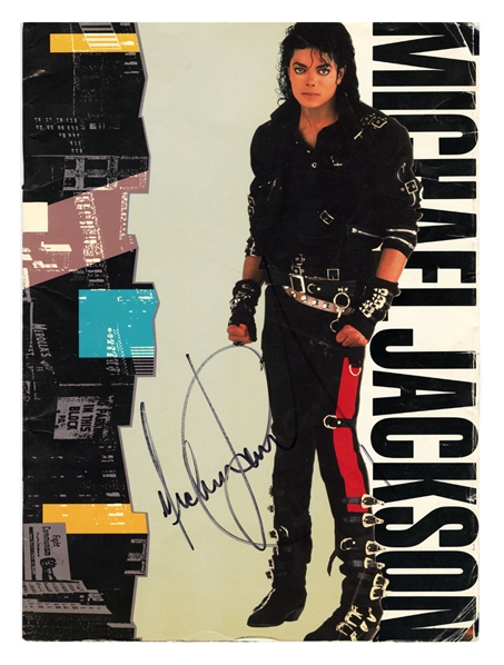 Michael Jackson Signed 1988 "BAD" Tour Program w COA