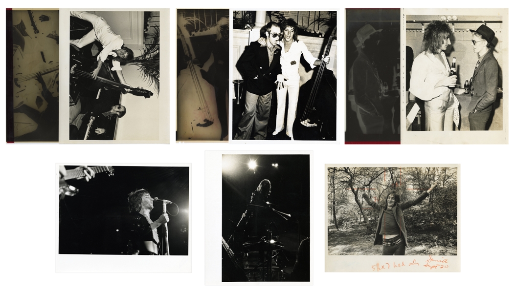 The Faces Circa 1974 Collection of Press Release/Tour Photos & Negatives with David Bowie & Elton John