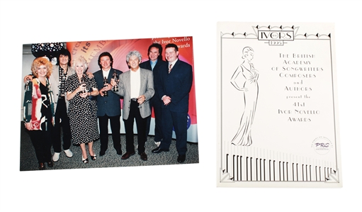 Ian McLagan 1995 Ivor Novello Award for Outstanding Contributions to British Music Statue, Program & Photo