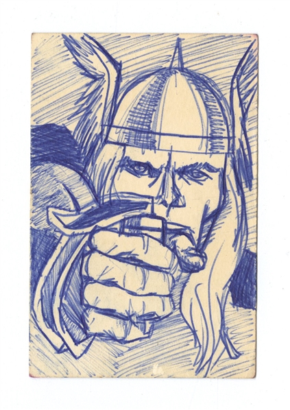 The Muleskinners 1963-1965 Business Card with Ian McLagan Hand-Drawn Thor Sketch