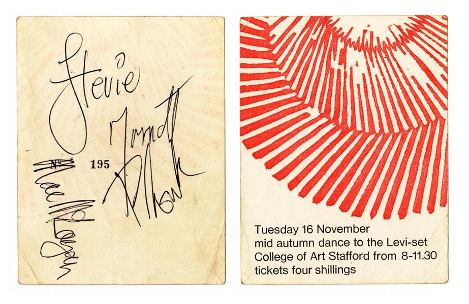 The Levi-Set 1965 Rare Handbill Autographed by 3 Members of Small Faces w COA