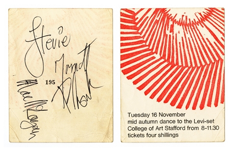 The Levi-Set 1965 Rare Handbill Autographed by 3 Members of Small Faces w COA