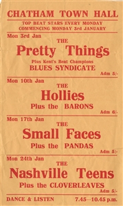Small Faces 1966 January Chatham Town Hall Handbill