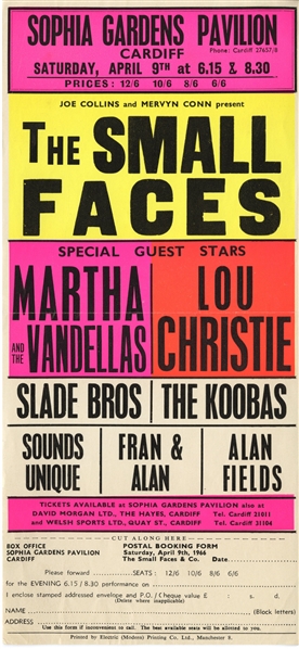 Small Faces 1966 Sophia Gardens Pavillion Handbill