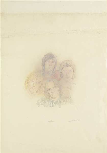 Small Faces 1978 78 In The Shade Unused Original Band Drawing