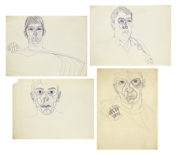 Ian McLagan 1960s Four Original Hand-drawn Portraits